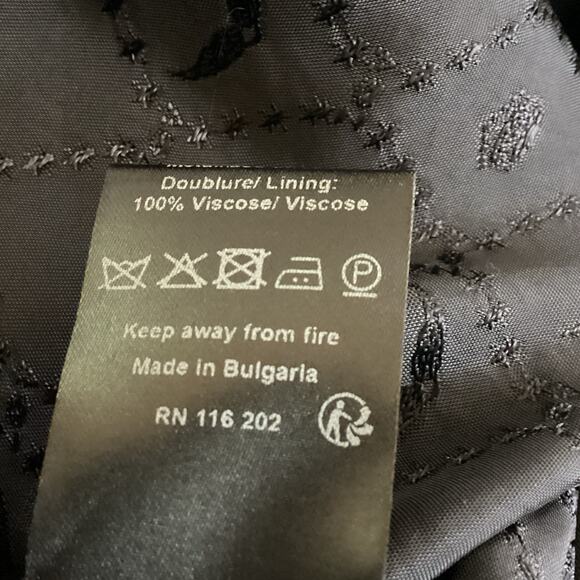 Zadig & Voltaire Just Pinstripe Black Wool Gold Pinstripe Mini Skirt 38 M - Picture 8 of 9